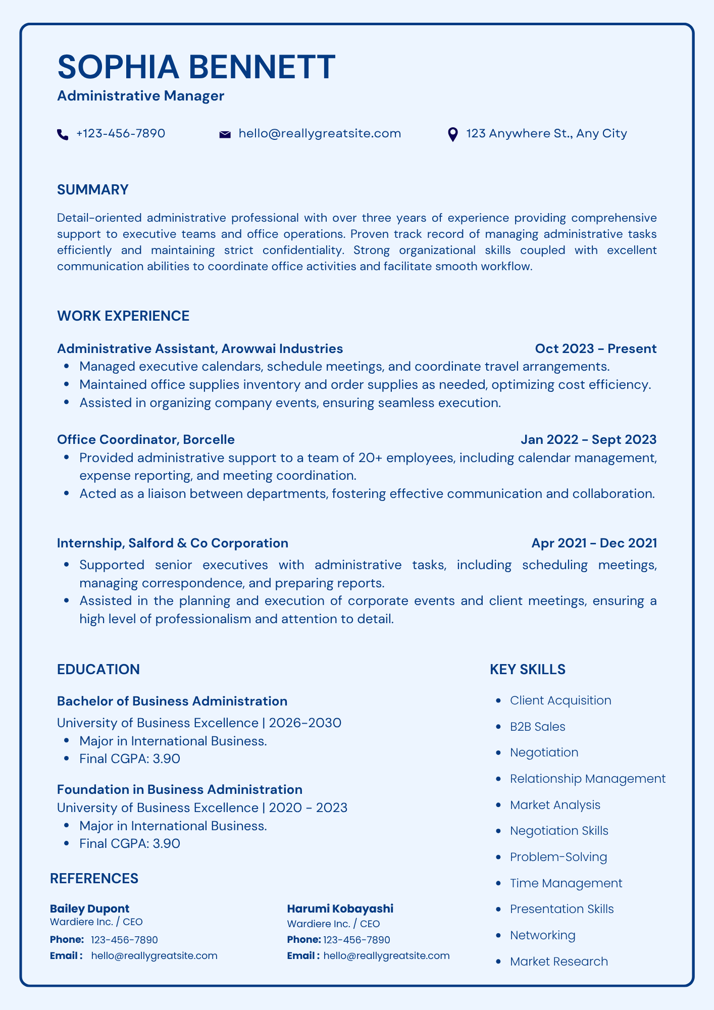 Sapphire Classic resume template preview